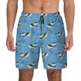 thumbnail image 1 of Kdxio Dolphin Lovers Print Men's Swim Trunks with Compression Liner 7 Inch Inseam Quick Dry Swim Shorts, 1 of 5