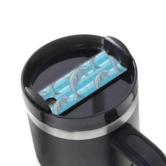 Kdxio Dolphin Name Plate Compatible Stanley Cups Name Tag Acrylic Nameplate Tumbler Lid Topper for Cup Accessories