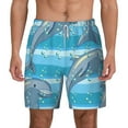 thumbnail image 1 of Kdxio Dolphin Print Men'S Swim Trunks With Compression Liner 7 Inch Inseam Quick Dry Swim Shorts, 1 of 7