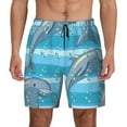 thumbnail image 1 of Kdxio Dolphin Print Men'S Swim Trunks With Compression Liner 7 Inch Inseam Quick Dry Swim Shorts, 1 of 7