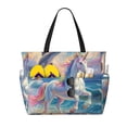 thumbnail image 1 of Kdxio Dolphin Rainbow Horse for Beach Bag for Women Large Beach Tote Bag Waterproof Sandproof Swim Bag with Zipper Pockets Beach Vacation Travel, 1 of 7