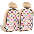 thumbnail image 1 of Kdxio Donut Print 2 Pack Car Kick Mat Seat Cover Back Protector Mat with Pockets for Organizer Backseat Protector and Storage Anti Kick Pad for Vehicles, 1 of 1