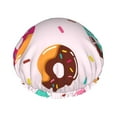 thumbnail image 1 of Kdxio Donut Print Shower Cap for Women,Elastic and Reusable,Double Waterproof Layers Bathing Hat, 1 of 9