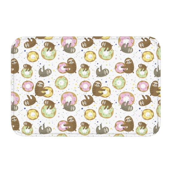 Kdxio Donut Sloth,16" x 24", Non-Slip Front Door Mats,Outdoor Welcome Mat Washable
