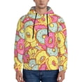 thumbnail image 1 of Kdxio Donut and Blue Print Mens Casual Hooded Collar Drawstring Hoodies Pullover Sweatshirts Casual Long Sleeve Shirts-X-Large, 1 of 7