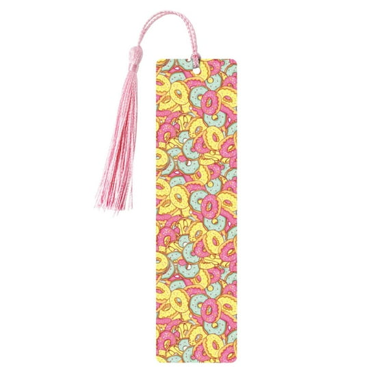 Kdxio Donut and Blue Print Metal Tassel Bookmarks,Perfect Gift for Art Lovers and Bookworms Metal Bookmarks for Women