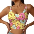 thumbnail image 1 of Kdxio Donut and Blue Print Workout Crop Tank Top for Women Racerback Yoga Tank Tops Athletic Sports Shirts Exercise Undershirts, 1 of 9