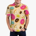 thumbnail image 1 of Kdxio Donuts Print Men's Short Sleeve Polo Shirt,Midweight Men's Shirt, 1 of 6