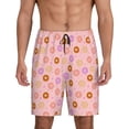 thumbnail image 1 of Kdxio Donuts Print Mens Sleep Shorts Bottoms Soft Comfy Pajama Wear Pants with Drawstring Pockets, 1 of 5