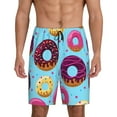 thumbnail image 1 of Kdxio Donuts Print Mens Sleep Shorts Bottoms Soft Comfy Pajama Wear Pants with Drawstring Pockets, 1 of 7