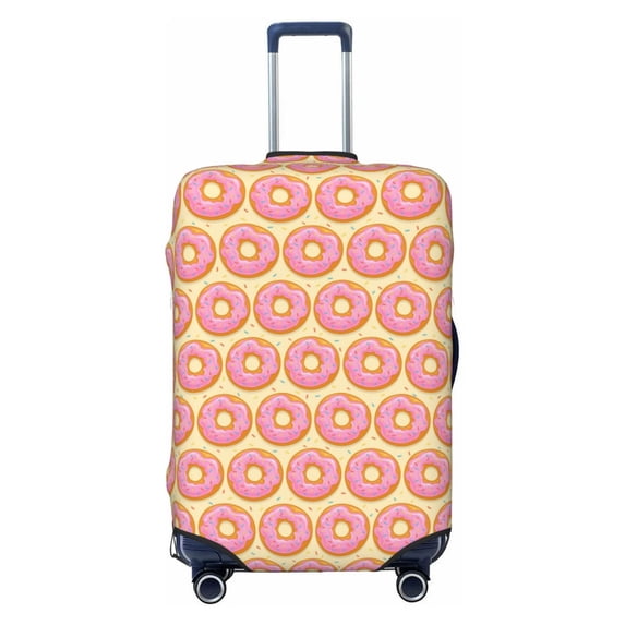 Kdxio Donuts With Pink Glaze Pattern Luggage Cover for Travel,Elastic and Durable,Fits 18-32 Inch,Anti-Scratch Suitcase Protector-No luggage included