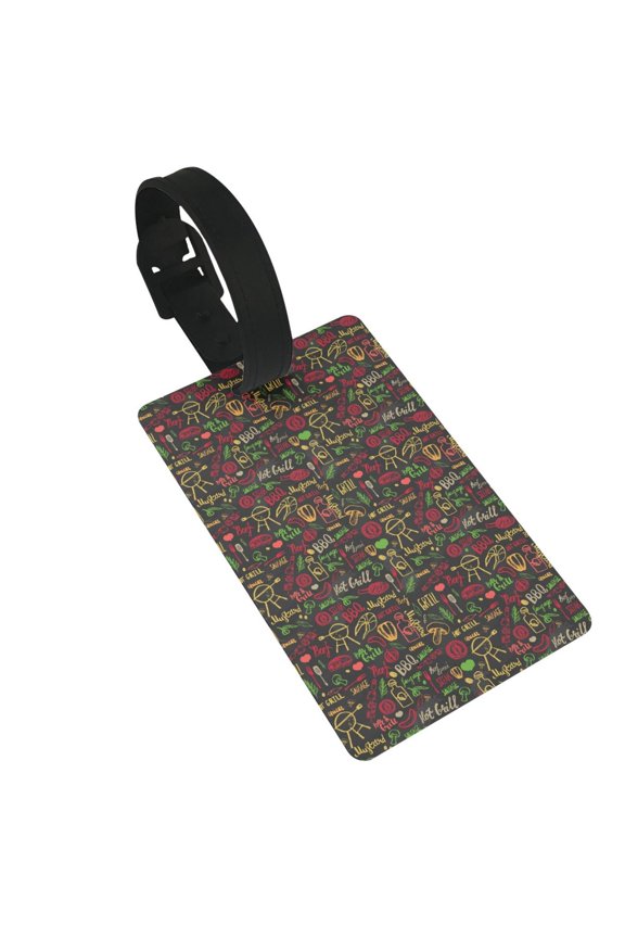 Doodle Barbeque 1 Luggage Tags Privacy Cover ID Label Suitcase Tags Identifiers For School Bags,Suitcases