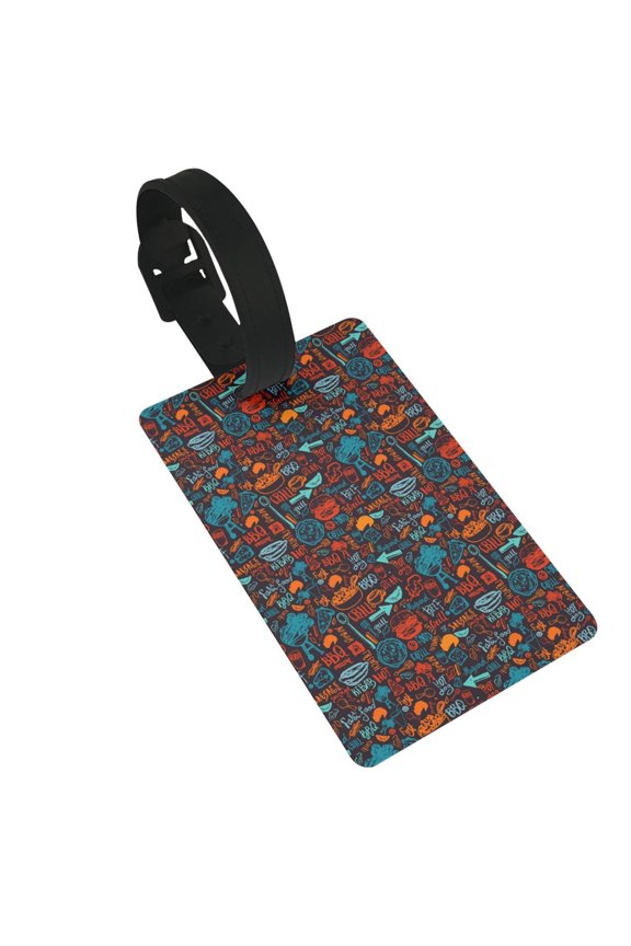 Doodle Barbeque Luggage Tags Privacy Cover ID Label Suitcase Tags Identifiers For School Bags,Suitcases