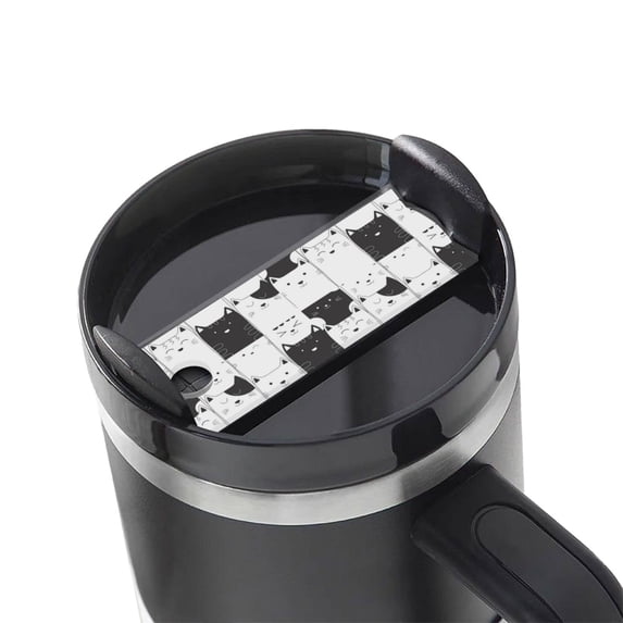 Kdxio Doodle Cute Cat Name Plate Compatible Stanley Cups Name Tag Acrylic Nameplate Tumbler Lid Topper for Cup Accessories