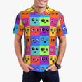 thumbnail image 1 of Kdxio Doodle Faces Emotions Print Men's Short Sleeve Polo Shirt,Midweight Men's Shirt, 1 of 6