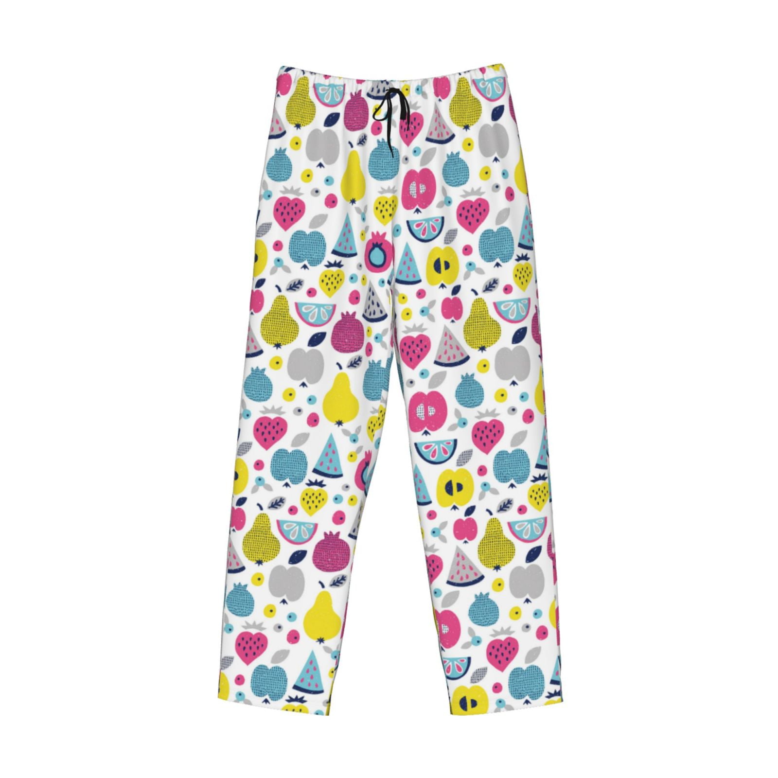Kdxio Doodle Fruits Print Men's Sleep Pajama Pant Lounge Pants with