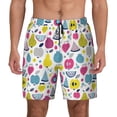 thumbnail image 1 of Kdxio Doodle Fruits Print Men's Swim Trunks with Compression Liner 7 Inch Inseam Quick Dry Swim Shorts, 1 of 7