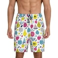 thumbnail image 1 of Kdxio Doodle Fruits Print Mens Sleep Shorts Bottoms Soft Comfy Pajama Wear Pants with Drawstring Pockets, 1 of 7