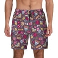 thumbnail image 1 of Kdxio Doodles Wedding Print Men's Swim Trunks with Compression Liner 7 Inch Inseam Quick Dry Swim Shorts, 1 of 5