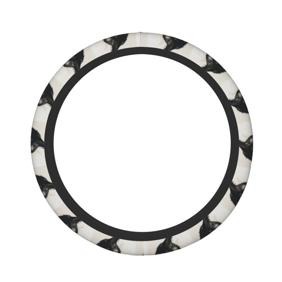 Kdxio Double Exposure Cat Forest Print Elastic Stretch Steering Wheel Cover,Auto Steering Wheel Cover,15 Inch Anti-Slip,Warm in Winter and Cool in Summer,Fit Suvs,Vans Cars,Trucks