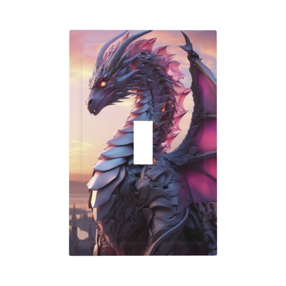 Kdxio Dragon Decorator Light Switch or Receptacle Outlet Wall Plate Decorator Wall Plate Child Safe Outlet Cover-Style T