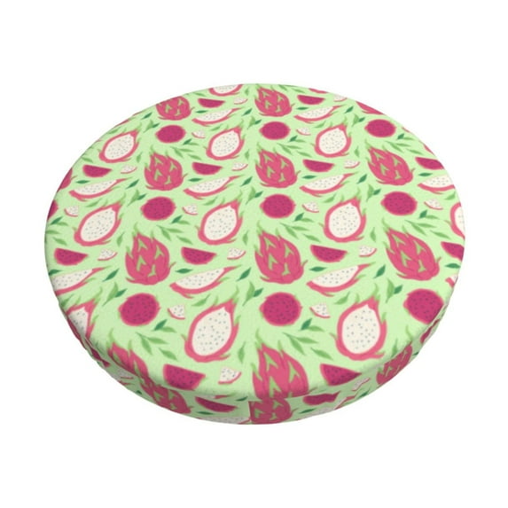 Kdxio Dragon Fruit 1 Print Stool Covers Round,Stretch Round Bar Stool Covers Washable Bar Stool Cushion Slipcover for 12-15 Inch Chair