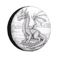 thumbnail image 1 of Kdxio Dragon Nest Sketch for Tire Cover Wheel Protectors Tyre Covers Weatherproof Wheel Covers Universal Fit for Trailer Rv SUV Truck Camper Travel Trailers 14 inch, 1 of 5