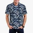 thumbnail image 1 of Kdxio Dragon Print Men's Short Sleeve Polo Shirt,Midweight Men's Shirt, 1 of 6
