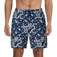 thumbnail image 1 of Kdxio Dragon Print Men's Swim Trunks with Compression Liner 7 Inch Inseam Quick Dry Swim Shorts, 1 of 7