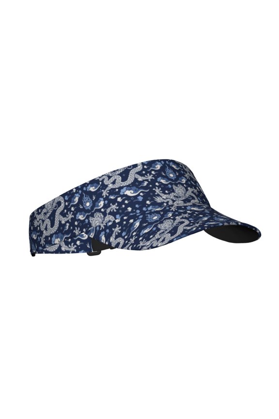Dragon Print Sun Visor Hat Golf Visor Adjustable Velcro Outdoor Sports Cap for Men Women