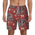 thumbnail image 1 of Kdxio Dragons2 Print Men'S Swim Trunks With Compression Liner 7 Inch Inseam Quick Dry Swim Shorts, 1 of 7