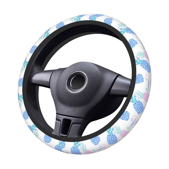 Kdxio Dream of pineapple Print Elastic Stretch Steering Wheel Cover,Auto Steering Wheel Cover,15 Inch Anti-Slip,Warm in Winter and Cool in Summer,Fit Suvs,Vans Cars,Trucks