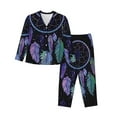 thumbnail image 1 of Kdxio Dreamcatcher With Colorful Feathers Women's Pajama Sets Long Sleeve Button Down Sleepwear Nightwear Soft Pjs Lounge Sets-Small, 1 of 7