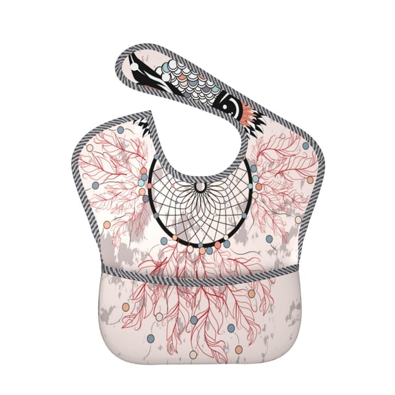 Kdxio Dreamcatcher With Owl Bibs For Babies, Baby Bibs for Eating, Toddler Bibs, Waterproof Bibs, Feeding Bibs, for Toddlers, Boys, Girls