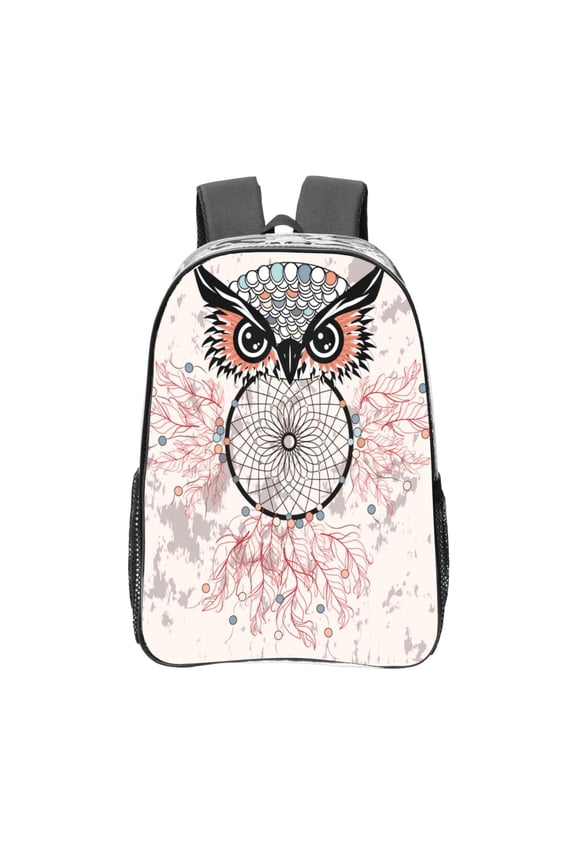 Dreamcatcher With Owl Clear Backpack, Transparent Bookbag for School for Women Men, Capacity Clear Bag for College, Travel
