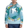thumbnail image 1 of Kdxio Dreaming Travel Print Mens Casual Hooded Collar Drawstring Hoodies Pullover Sweatshirts Casual Long Sleeve Shirts-4X-Large, 1 of 7