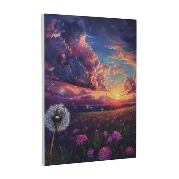 Kdxio Dreamy Dandelion Sunset Pattern Canvas Wall Art 12x16 Inches - Waterproof HD Print Solid Wood Frame for Living Room & Bathroom,Vertical