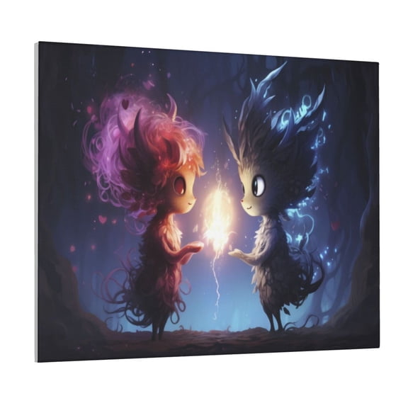 Kdxio Dreamy Forest Elf Pattern Canvas Wall Art for Living Room Wall Decor for Bedroom Bathroom Modern Framed Canvas Art Prints Ready to Hang,Horizontal