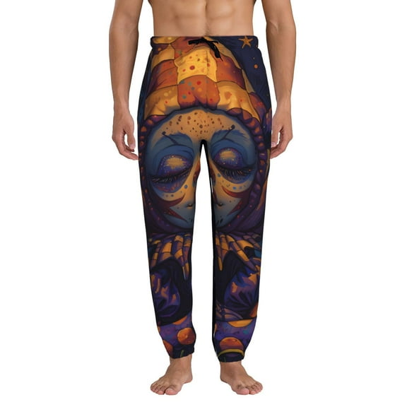 Kdxio Dreamy Jester Under Stars Pattern Joggers,Sweatpants for Men with Pockets-Small