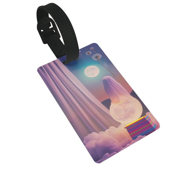 Kdxio Dreamy Moonlit Window Luggage Tags Privacy Cover ID Label Suitcase Tags Identifiers For School Bags,Suitcases