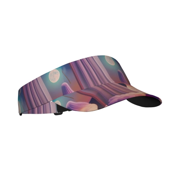 Kdxio Dreamy Moonlit Window Print Sun Visor Hat Golf Visor Adjustable Velcro Outdoor Sports Cap for Men Women