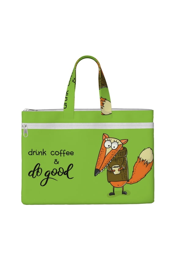 Drink Coffee And Do Good File Tote Document Bag Business Briefcase Bag Document Organizer Tote Briefcase for Letter A4 Files Business Teacher Office Bag