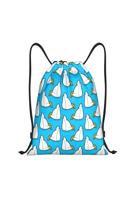 Duck Dives Print Drawstring Backpack Bag,Waterproof Draw String Back Sack, Gym Drawstring Bags Swim Bag For Unisex