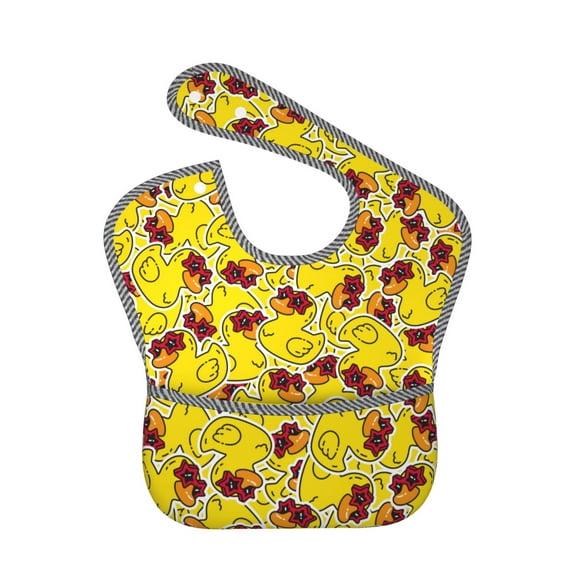 Kdxio Duck with Star Sunglasses Bibs For Babies, Baby Bibs for Eating, Toddler Bibs, Waterproof Bibs, Feeding Bibs, for Toddlers, Boys, Girls