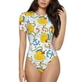 thumbnail image 1 of Kdxio Ducks and Anchors for Women's Short-Sleeved Onesie Stylish Round Neck Pajamas Bodysuit Jumpsuit Nightwear-X-Large, 1 of 7