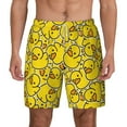 thumbnail image 1 of Kdxio Ducky Cartoon Animal Yellow Print Men'S Swim Trunks With Compression Liner 7 Inch Inseam Quick Dry Swim Shorts, 1 of 7