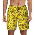 thumbnail image 1 of Kdxio Ducky Cartoon Animal Yellow Print Men'S Swim Trunks With Compression Liner 7 Inch Inseam Quick Dry Swim Shorts, 1 of 7