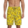 thumbnail image 1 of Kdxio Ducky Cartoon Animal Yellow Print Mens Sleep Shorts Bottoms Soft Comfy Pajama Wear Pants with Drawstring Pockets, 1 of 7