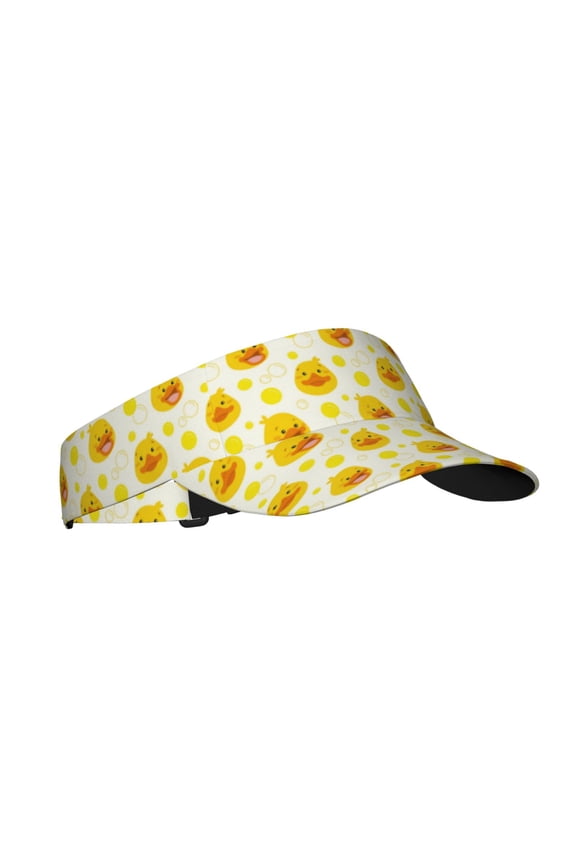 Ducky Cartoon Print Sun Visor Hat Golf Visor Adjustable Velcro Outdoor Sports Cap for Men Women