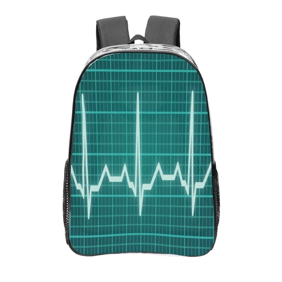 Kdxio ECG Wave Clear Backpack, Transparent Bookbag for School for Women Men, Capacity Clear Bag for College, Travel